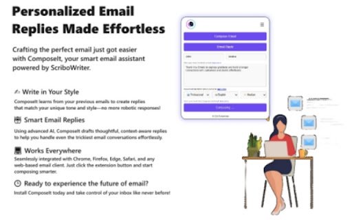 ScriboWriter AI Email Writer  from Chrome web store to be run with OffiDocs Chromium online