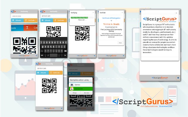 ScriptGurus VeriCertify  from Chrome web store to be run with OffiDocs Chromium online