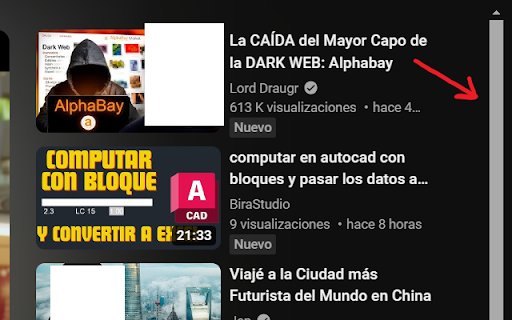 Scrollable Related YouTube Videos  from Chrome web store to be run with OffiDocs Chromium online