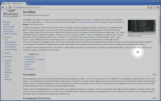 Scrollbar Anywhere  from Chrome web store to be run with OffiDocs Chromium online