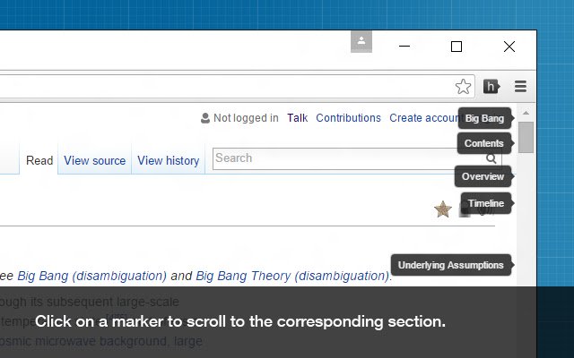 Scrollbar of Contents  from Chrome web store to be run with OffiDocs Chromium online