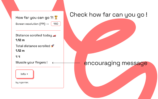 Scroll Distance Tracker  from Chrome web store to be run with OffiDocs Chromium online