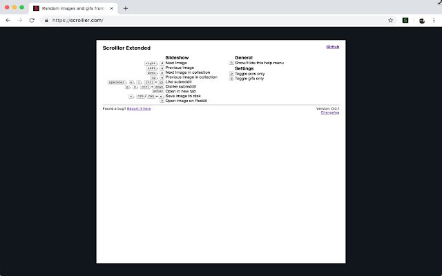 Scrolller Extended depuis la boutique en ligne Chrome doit être exécuté avec OffiDocs Chromium en ligne