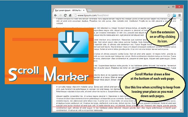 Scroll Marker dari toko web Chrome untuk dijalankan dengan OffiDocs Chromium online
