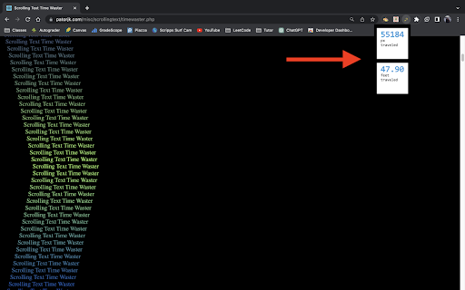 ScrollMeter  from Chrome web store to be run with OffiDocs Chromium online