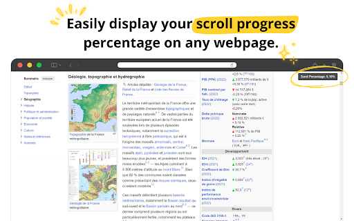 Scroll Percentage Indicator  from Chrome web store to be run with OffiDocs Chromium online