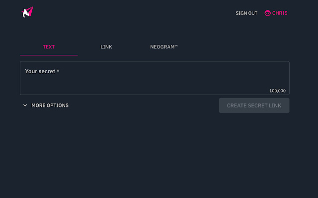 Scrt.link Поделись секретом! из интернет-магазина Chrome для запуска с OffiDocs Chromium онлайн