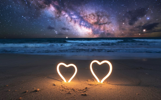 Sea and heart  from Chrome web store to be run with OffiDocs Chromium online