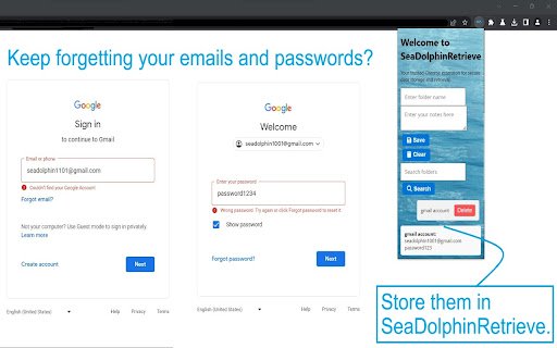 SeaDolphinRetrieve  from Chrome web store to be run with OffiDocs Chromium online