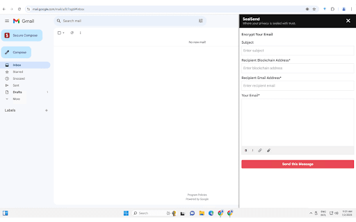 SealSend Secure Email Encryption Made Simple  from Chrome web store to be run with OffiDocs Chromium online
