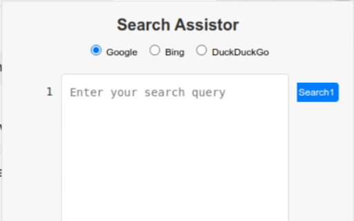 Search Assistor  from Chrome web store to be run with OffiDocs Chromium online