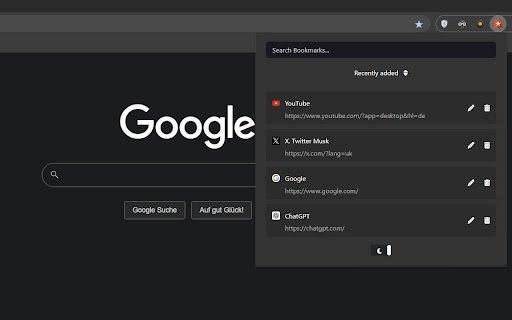 Search Bookmark  from Chrome web store to be run with OffiDocs Chromium online