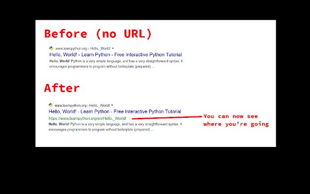 Zoekmachines: laat mij URL's zien! uit de Chrome-webwinkel om te gebruiken met OffiDocs Chromium online