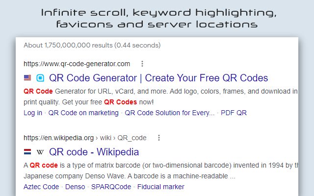 Search Enhancer pour Google ™ de la boutique en ligne Chrome à exécuter avec OffiDocs Chromium en ligne