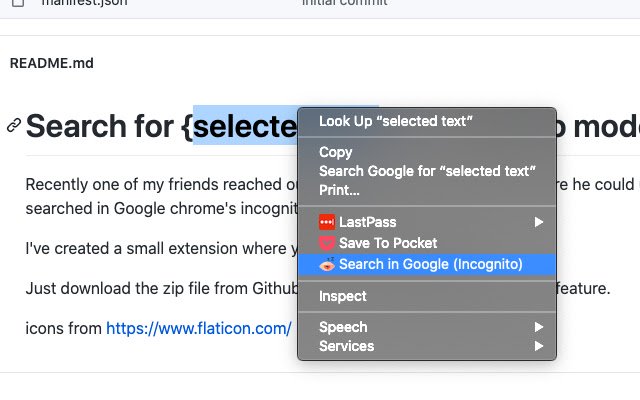Search in Incognito  from Chrome web store to be run with OffiDocs Chromium online