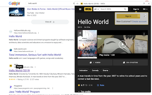 Search  Link Preview  from Chrome web store to be run with OffiDocs Chromium online
