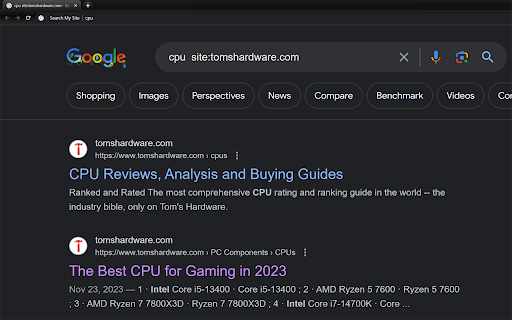 Search My Site  from Chrome web store to be run with OffiDocs Chromium online