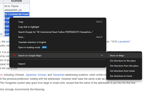 Search on Google Maps  from Chrome web store to be run with OffiDocs Chromium online