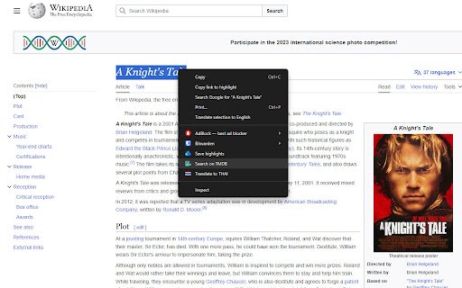 Search on TMDB  from Chrome web store to be run with OffiDocs Chromium online