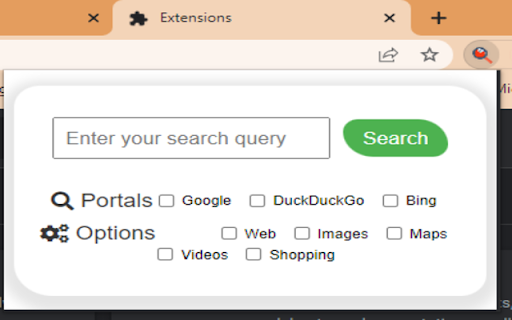 Search Portal  from Chrome web store to be run with OffiDocs Chromium online