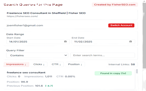 Search Query Insights  from Chrome web store to be run with OffiDocs Chromium online