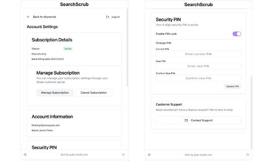 SearchScrub Keyword History Cleaner  from Chrome web store to be run with OffiDocs Chromium online SearchScrub Keyword History Cleaner  from Chrome web store to be run with OffiDocs Chromium online