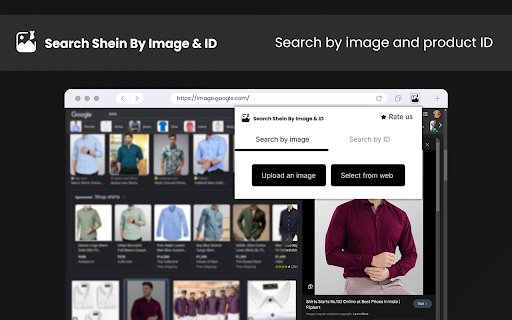 Search Shein by Image  ID  from Chrome web store to be run with OffiDocs Chromium online