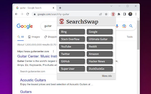 SearchSwap ຈາກຮ້ານເວັບ Chrome ທີ່ຈະດໍາເນີນການກັບ OffiDocs Chromium ອອນໄລນ໌
