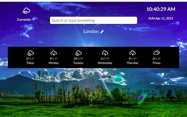 SearchWeather da Chrome Web Store será executado com o OffiDocs Chromium online