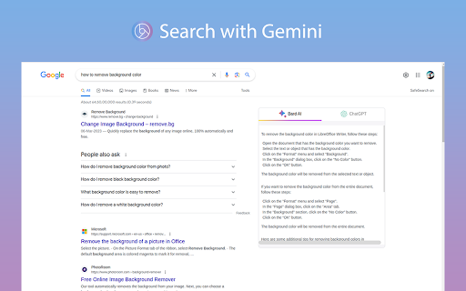 Search with Gemini Bard Summarizer  from Chrome web store to be run with OffiDocs Chromium online
