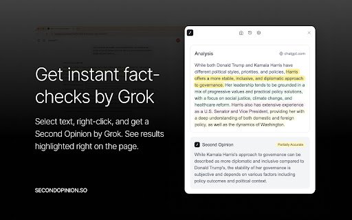 Second Opinion  from Chrome web store to be run with OffiDocs Chromium online