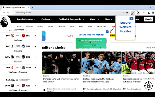 Secure Website Monitor  from Chrome web store to be run with OffiDocs Chromium online