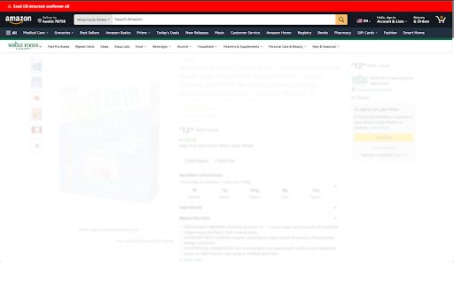 Seed Oil Alert  from Chrome web store to be run with OffiDocs Chromium online