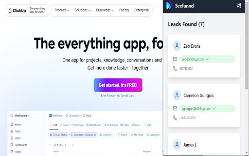 Seefunnel Lead Finder Extension  from Chrome web store to be run with OffiDocs Chromium online