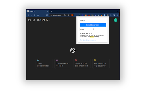 Seeker  from Chrome web store to be run with OffiDocs Chromium online