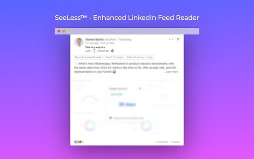 SeeLess™ Enhanced LinkedIn Feed Reader  from Chrome web store to be run with OffiDocs Chromium online