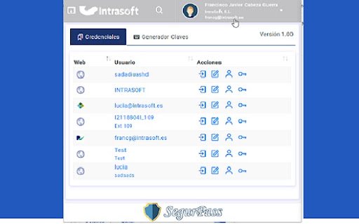 SegurPass  from Chrome web store to be run with OffiDocs Chromium online