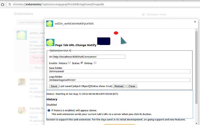 sel2in Notify Url WS  from Chrome web store to be run with OffiDocs Chromium online