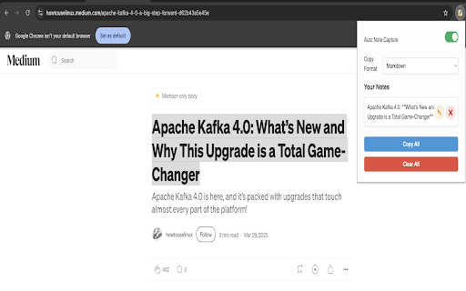 Select2Note  from Chrome web store to be run with OffiDocs Chromium online
