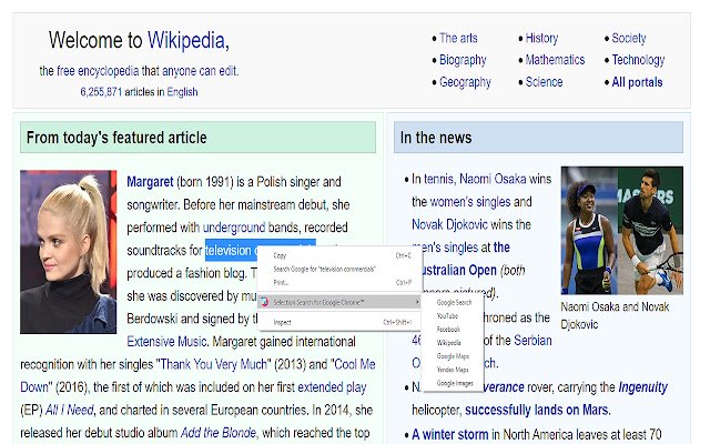 Selection Search for Google Chrome™  from Chrome web store to be run with OffiDocs Chromium online