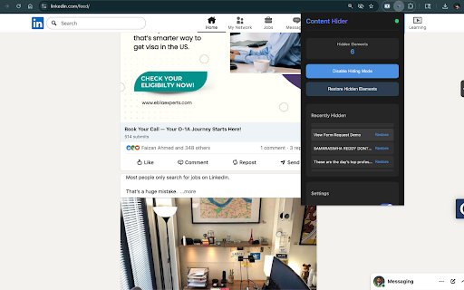 Selective Content Hider  from Chrome web store to be run with OffiDocs Chromium online
