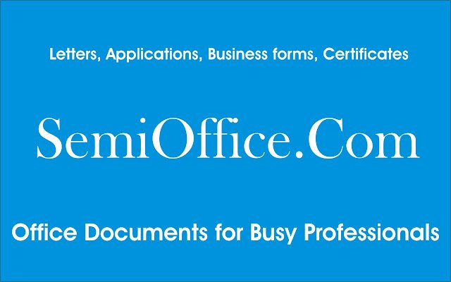 SemiOffice.Com uit de Chrome-webwinkel om te gebruiken met OffiDocs Chromium online