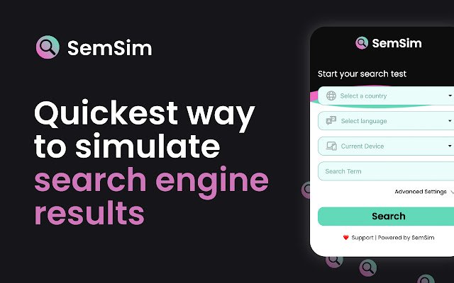 SemSim Chrome ウェブストアから他の場所で Google 検索を実行し、OffiDocs Chromium オンラインで実行します