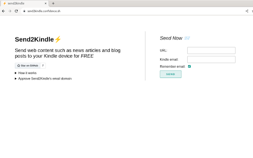 Send2Kindle  from Chrome web store to be run with OffiDocs Chromium online