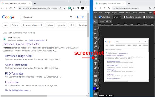 Send 2 Photopea  from Chrome web store to be run with OffiDocs Chromium online