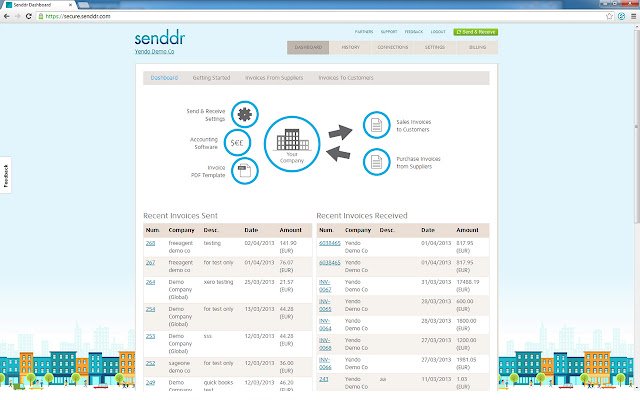 Senddr eInvoicing از فروشگاه وب Chrome برای اجرا با OffiDocs Chromium به صورت آنلاین