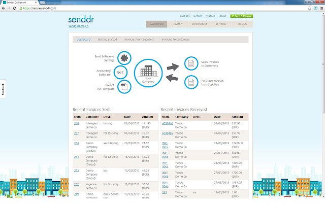 Senddr eInvoicing  from Chrome web store to be run with OffiDocs Chromium online