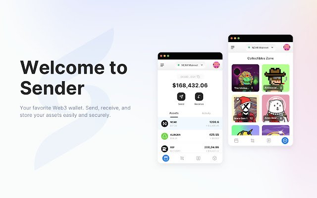 Sender Wallet  from Chrome web store to be run with OffiDocs Chromium online