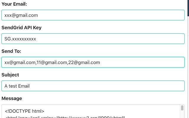 SendGrid Test Email Helper de Chrome web store para ejecutarse con OffiDocs Chromium en línea