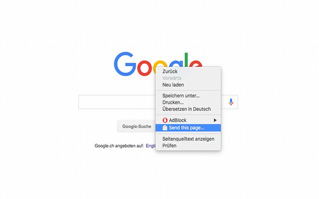 Send Page  from Chrome web store to be run with OffiDocs Chromium online